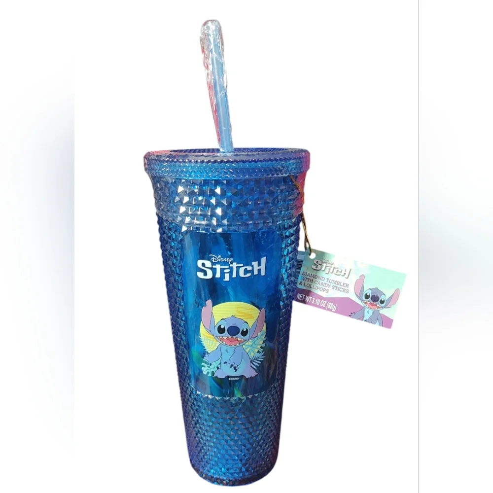 Disney Stitch Iridescent Blue Tumbler with Straw - Picture 1 of 9